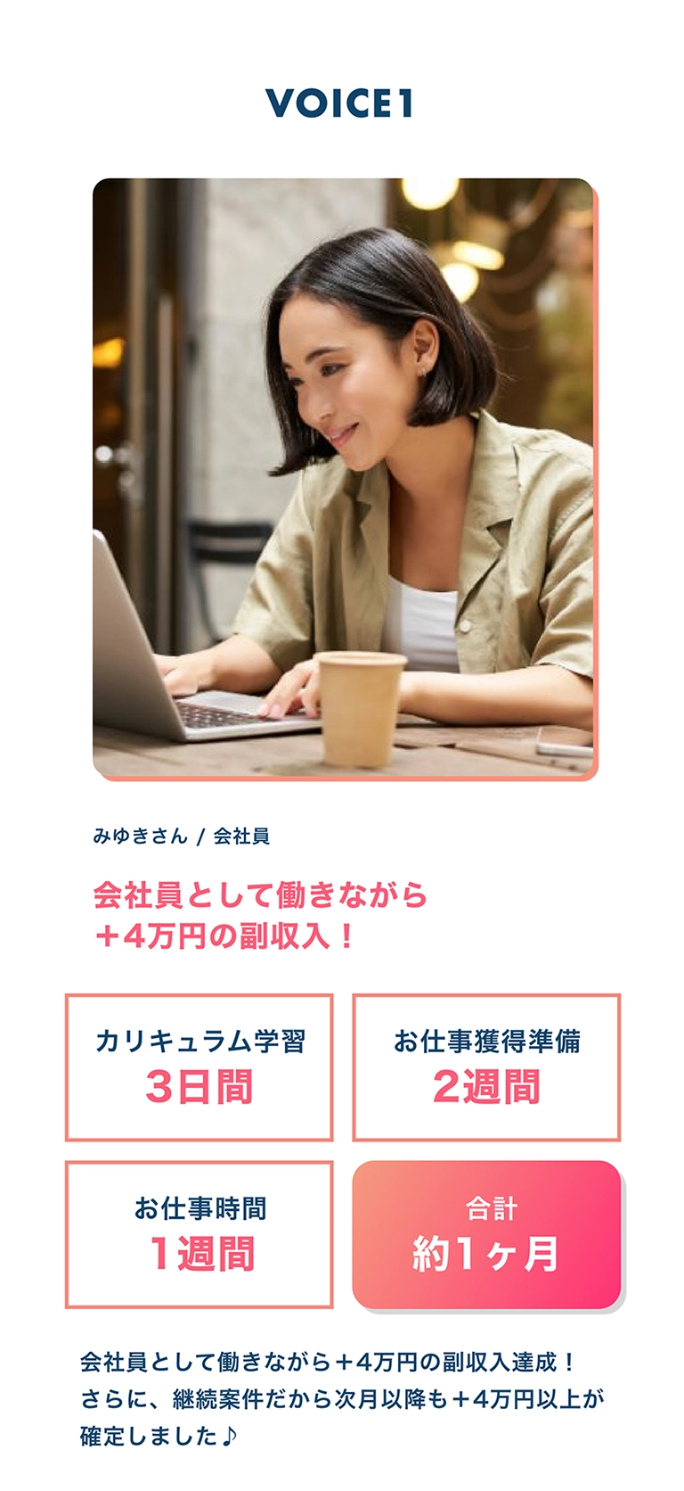会社員として働きながら+4万円の副収入！