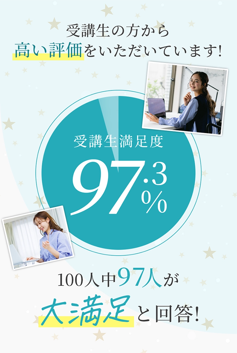 受講生満足度97.3%!